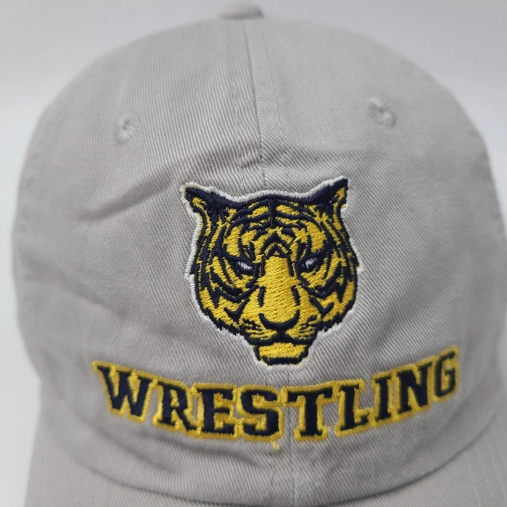 Nike Hat Strapback Gray Yellow Wrestling Tiger Logo Heritage86 Casual Cotton Men